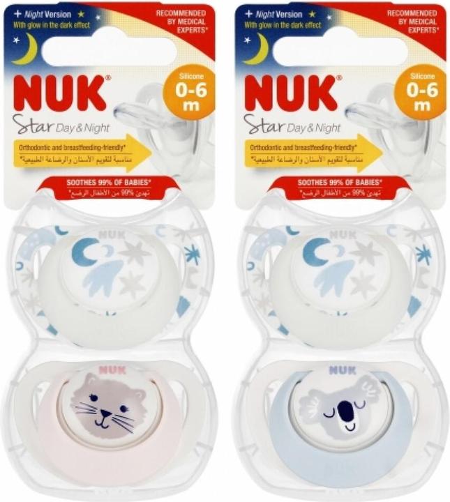 Image du produit NUK Star jour et nuit 0-6 m 2 pièces/boîte garçon (2 x)