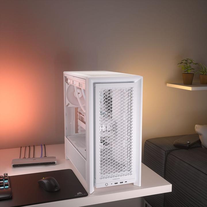 Actual product image Corsair 4000D FRAME WHITE MID CASE (Mini-ITX, ATX, E-ATX, mATX)