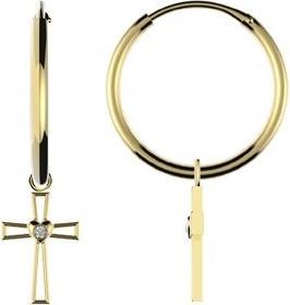 Produktbild Passion 9 KT GOLD CREOLEN - KREUZ - ZIRKONIA - 14 MM (9 KT GOLD CREOLEN - KREUZ - ZIRKONIA - 14 MM)