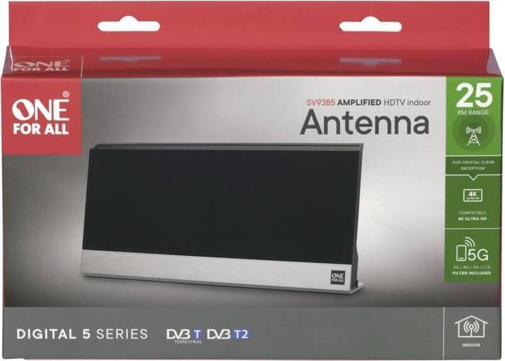 Produktbild One for All DVB-T2 Alu STAND Antenne 5G black (Parabolantenne, 47 dB, DVB-T / -T2, DAB/ DAB+)