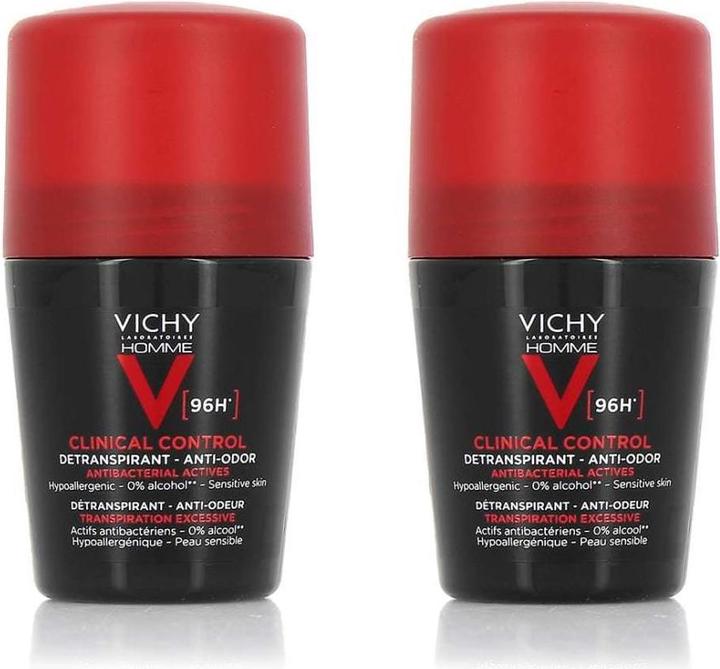 Actual product image Vichy Lot de 2 Déodorants Clinical Control Homme 96h - 2 x 50 ml (Roll-on, 100 ml)