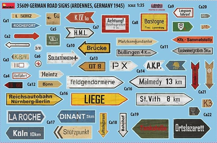 Image du produit Mini art Panneaux routiers allemands WW2 (Ardennes, Allemagne 1945)