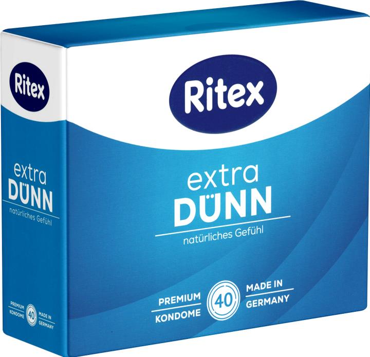 Produktbild Ritex Extra dünn Kondome 40 Stück, gefühlsecht, 0,06 mm Wandstärke, silikonbefeuchtet (40 Stk.)