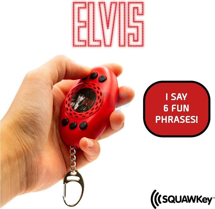 Actual product image NMR Distribution Elvis: SQUAWKey Talking Keychain