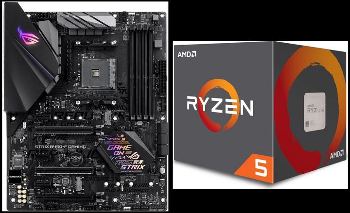 Produktbild ASUS B450 F + Ryzen 5 2600X