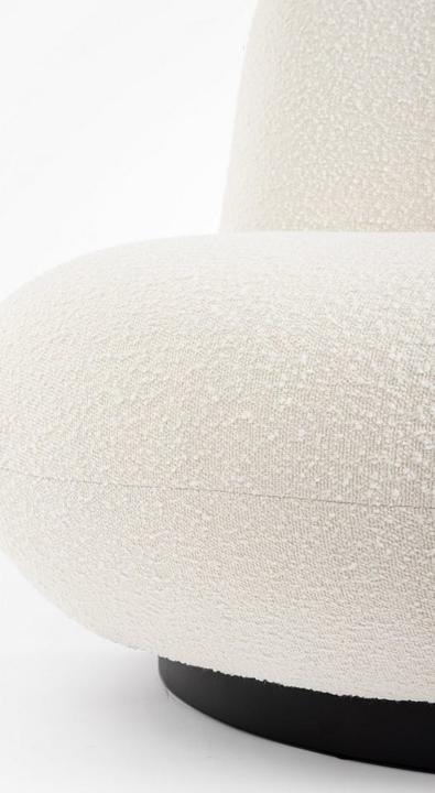 Actual product image Bizzotto Swivel armchair Margot white boucle