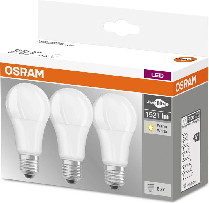 Produktbild Osram Led Base Classic B (E14, 5.70 W, 470 lm, 3 x, F)