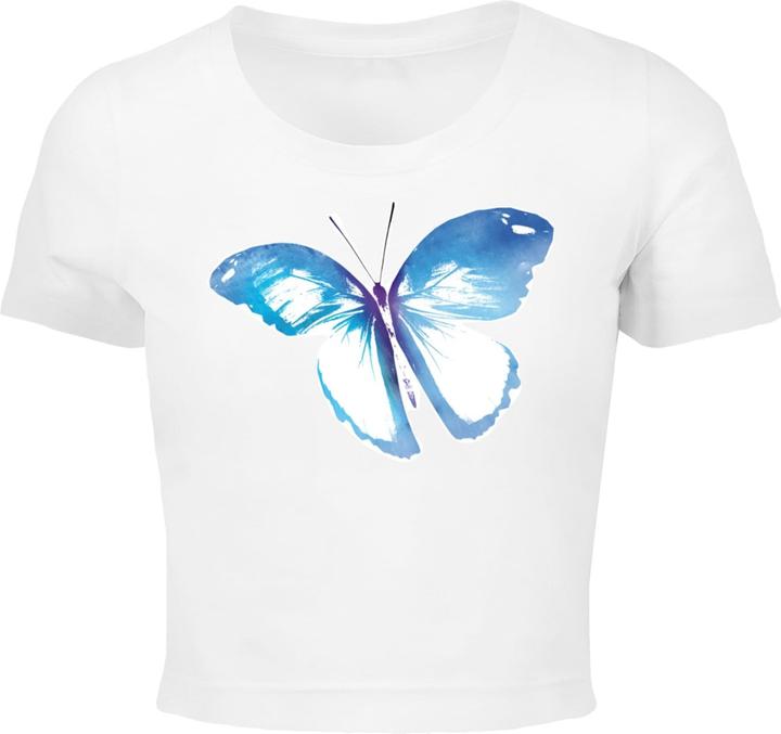 Actual product image Mister Tee Ladies Butterfly Cropped Tee - 15181 (XL)