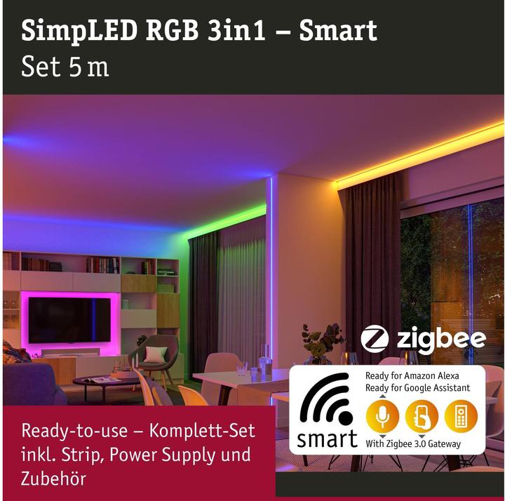Actual product image Paulmann SimpLED LED Stripe Set (RGB, 500 cm, Indoor)