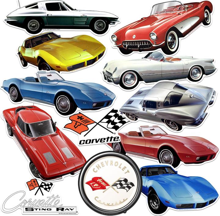 Actual product image Chevrolet Corvette Deluxe Stickers (Pack of 50)
