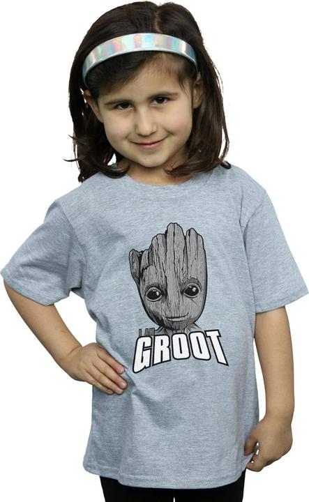 Image du produit - T-shirt GUARDIANS OF THE GALAXY GROOT FACE - Fille (152, 158)