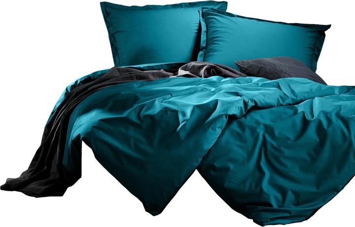 Produktbild Lorena Uni Mako-Satin Bettwäsche Classic Stehsaum (Bettwäsche Set, 155x220 cm + 80x80 cm)