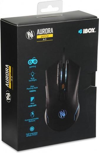 Produktbild iBox AURORA A-3 Maus rechts USB Typ-A Optisch 6200 DPI (Kabelgebunden)