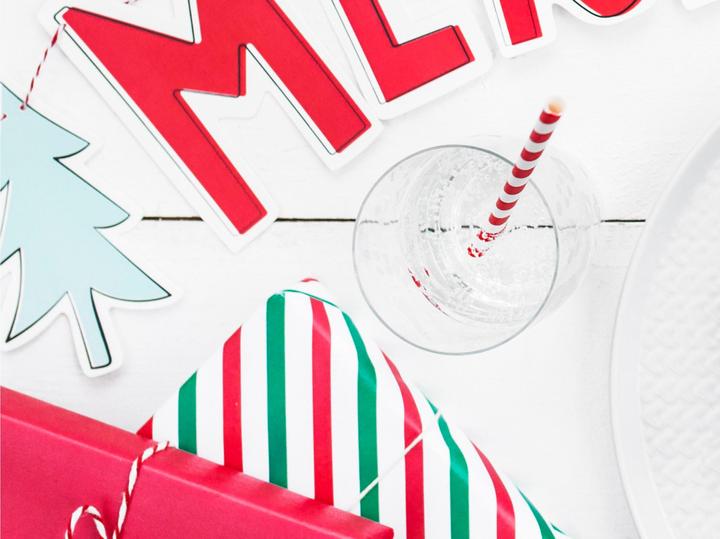 Produktbild Partydeco Rot-weiss gestreifter Papierstrohhalm (10 x)