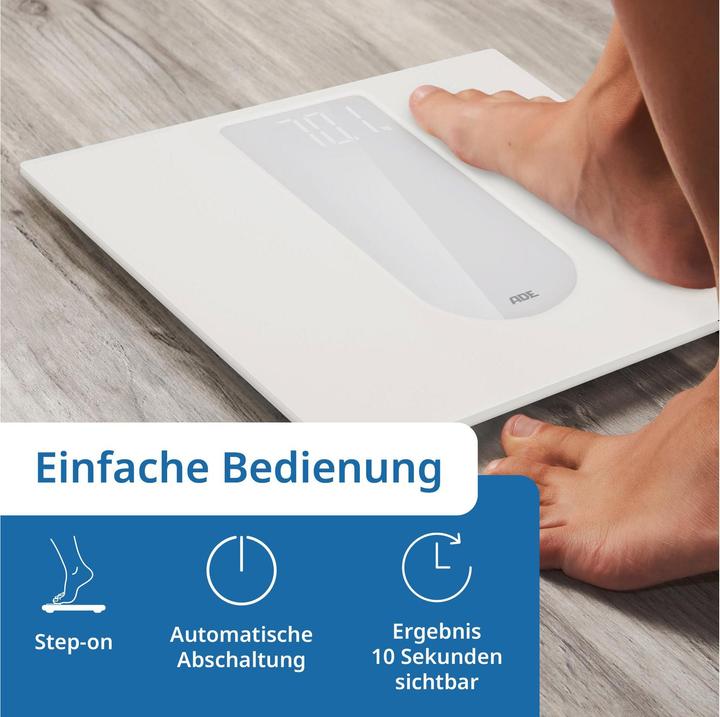 Produktbild ADE Personenwaage Allegra Weiss, Displaytyp: LED, Digital (180 kg)