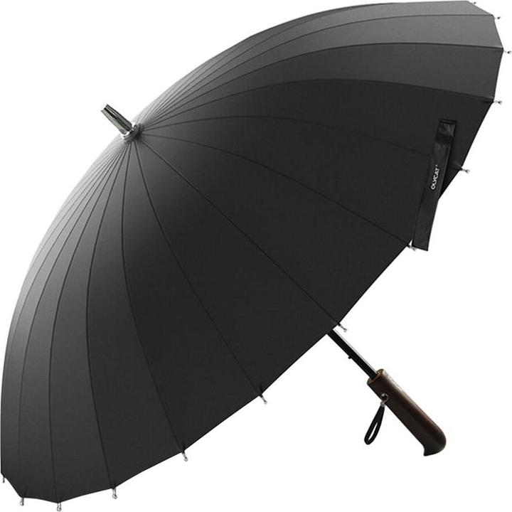 JTI Regenschirm mit Holzgriff - Schwarz