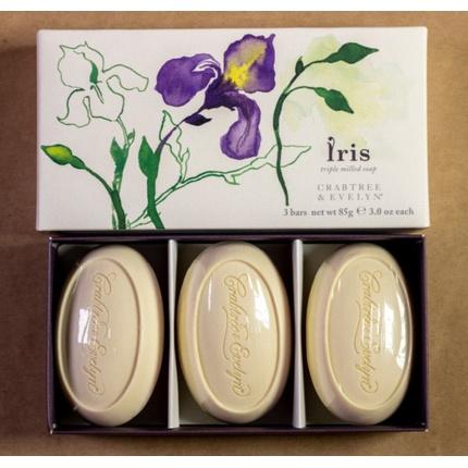 Produktbild Floris Crabtree & Evelyn Iris Triple Milled Soap Bars 3 oz - 3er-Set Ausgelaufen (Hartseife)