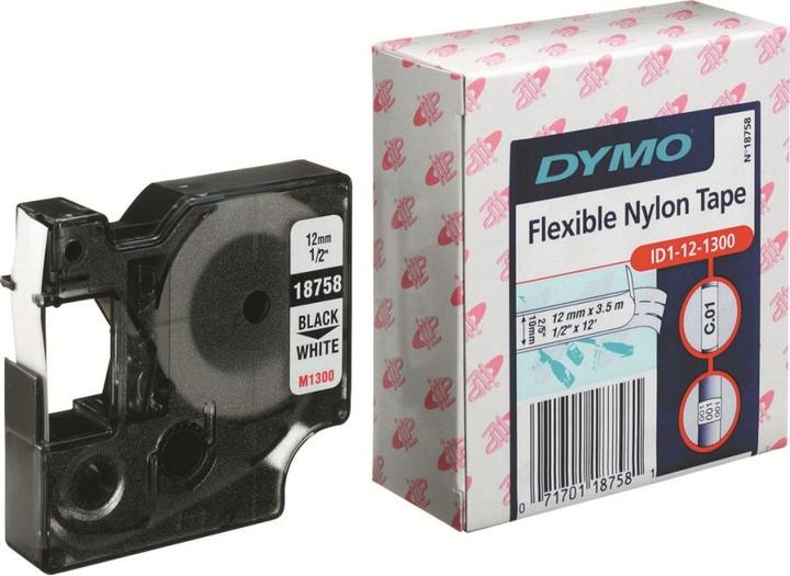 Produktbild Dymo Original IND-Schriftband für Rhino™ Nylon 12mm x 3,5m - schwarz auf weiss (1.20 cm, Weiss)