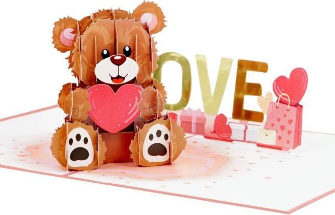 Image du produit MU Classic Carte de voeux pop-up 3D - Ours d'amour (1 pcs)