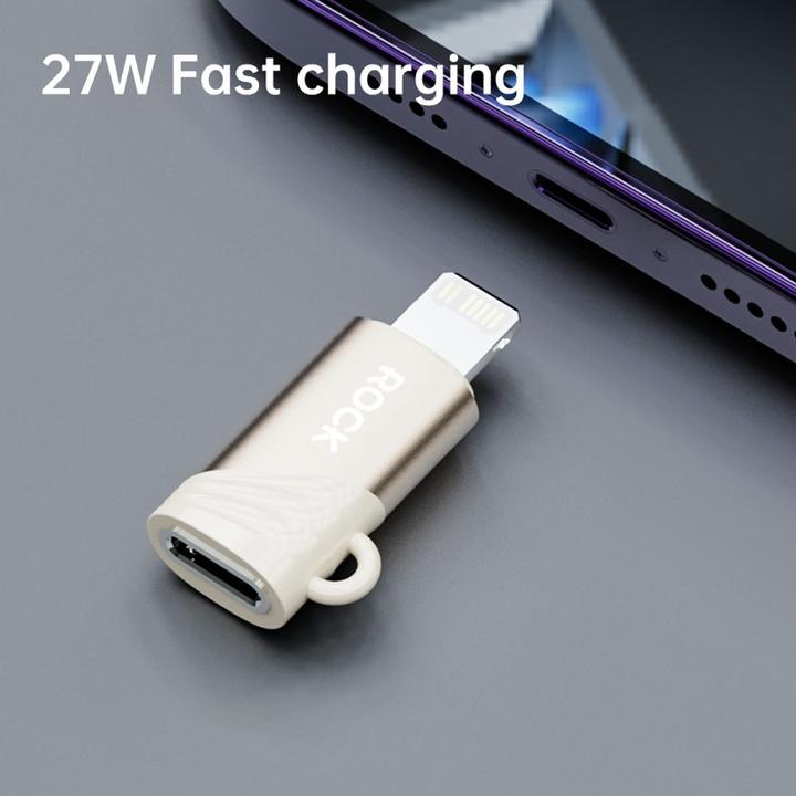 Actual product image Rock - RCL0021 Adapter USB Typ-C Female zu Lightning Adapter männlich, Gold (USB Type C, Lightning)