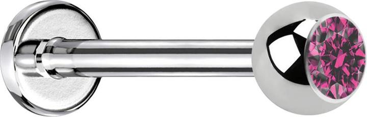 Immagine prodotto Star Piercing Micro Labret argento con cristallo a sfera rosa (senza ottone, Acciaio chirurgico 316L)