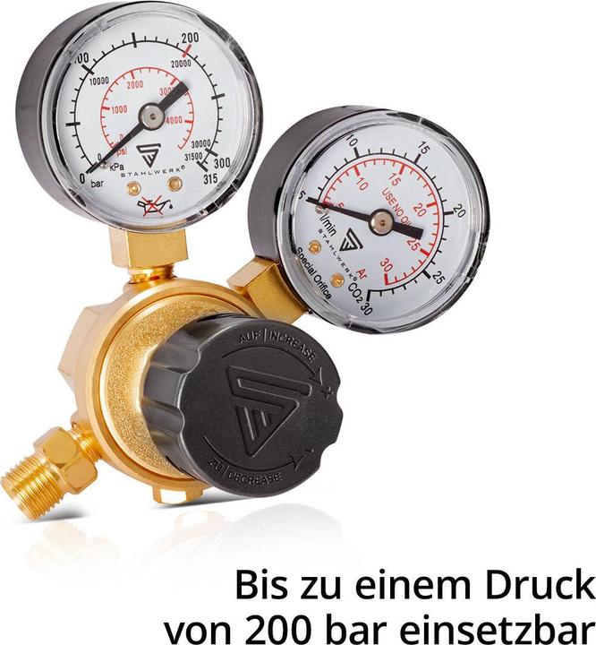 Immagine prodotto Stahlwerk Mini riduttore di pressione Regolatore di pressione 200 bar per miscela argon CO2