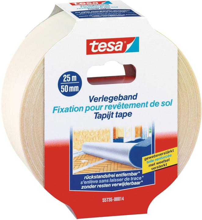 tesa Verlegeband REMOVABLE, doppelseitiges Klebeband, rückstandsfrei entfernbar (50 mm)