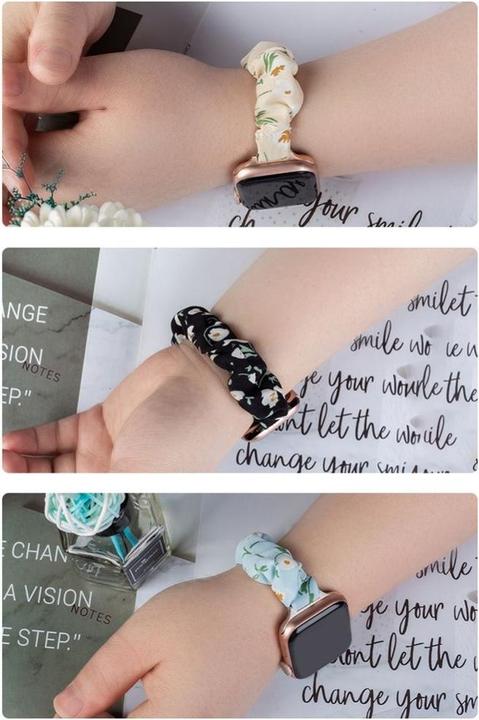Productafbeelding Hurtel Stoffen bandje voor Watch 7 / 6 / 5 / 4 / 3 / 2 / SE (41 / 40 / 38mm) armband met elastiek p (Textiel met elastische band)