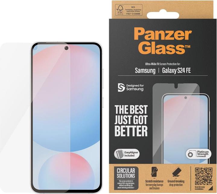 Productafbeelding PanzerGlass Ultrabrede pasvorm (1 Stuk, Samsung Galaxy S24 FE)
