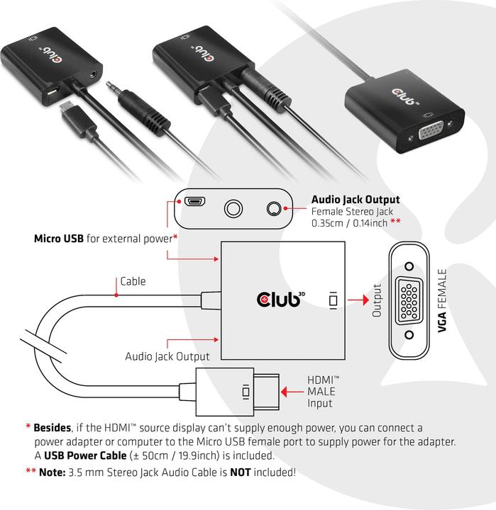 Productafbeelding Club 3D CAC-1302 (VGA, 24 cm)