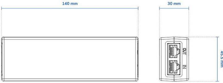Actual product image Vivotek AP-GIC-011A-030 Indoor Gigabit PoE injector, 30W (802.3af (PoE), 802.3at (PoE+), 30 W)
