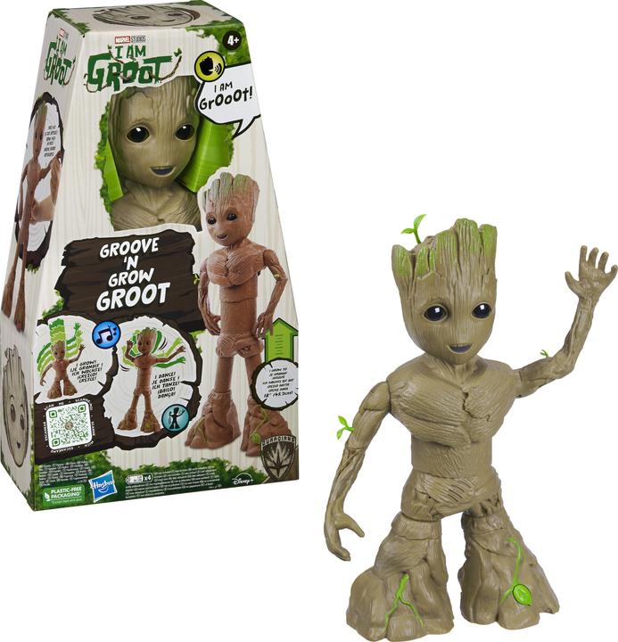 Immagine prodotto Hasbro Marvel Studios I Am Groot Groove 'N Grow Groot, figura interattiva alta 34 cm, supereroi