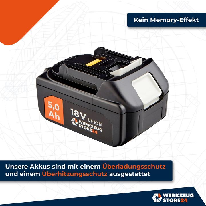 Actual product image Werkzeugstore24 Rechargeable battery 18 V 5.0 Ah type WS1850 (18 V)