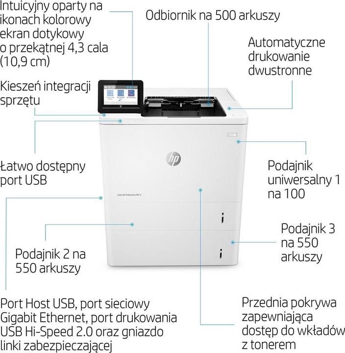 Actual product image HP LaserJet Enterprise M612dn (Laser, Black and white)