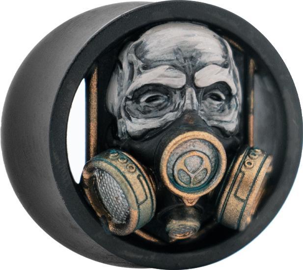 Immagine prodotto Star Piercing Maschera antigas nera a tunnel svasato (Acciaio chirurgico 316L, Mnerale, senza ottone)