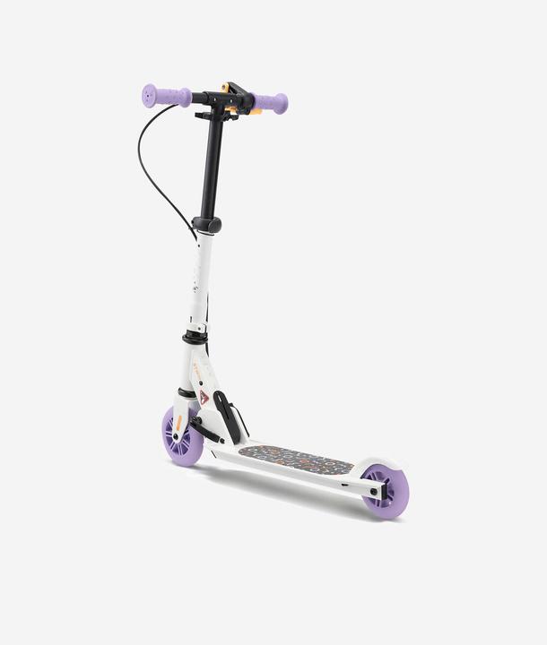 Oxelo Scooter Tretroller Kinder mit Bremse - Play 5 weiss/violett