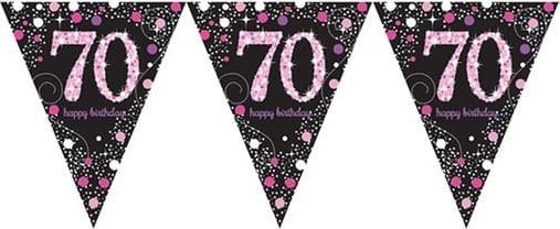 Actual product image Amscan Pennant Chain Pink Celebration 70 years Prismatic