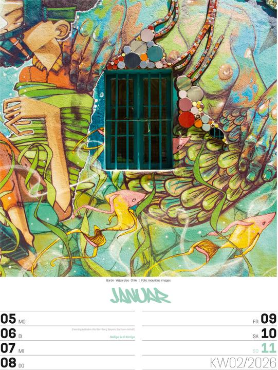 Actual product image Street Art - Graffiti - Wochenplaner Kalender 2026 (25 x 33 cm, Hardcover, German)