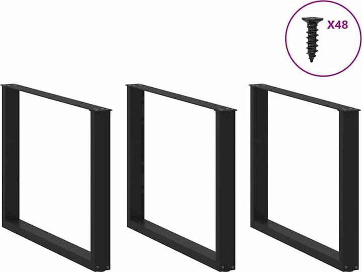 Actual product image VidaXL Coffee table legs U-shape 2 pcs. black 100x(72-73) cm steel table leg