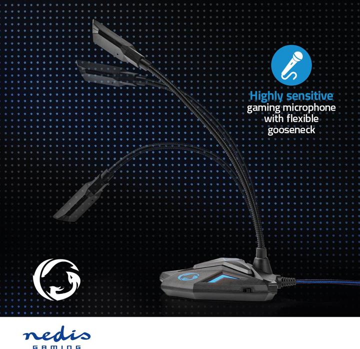 Image du produit Nedis Microphone de jeu pour ordinateur de bureau GMICGU100BK