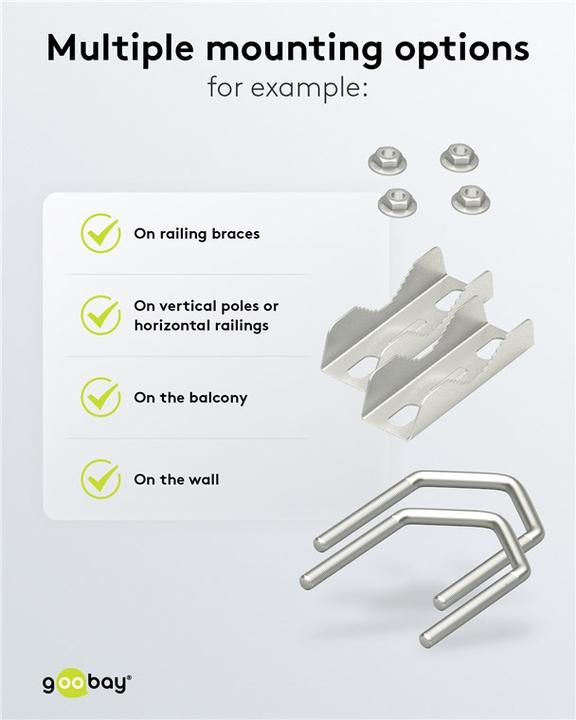 Produktbild Goobay 2er-Set Zahnschellen U-Bügel für bis zu 60 mm Rohrdurchmesser (Sonstige)