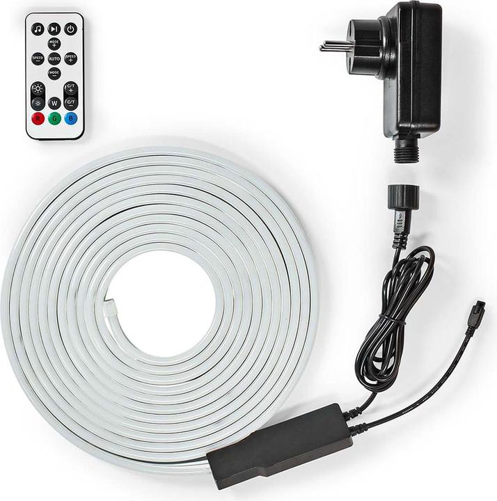 Actual product image Nedis WIFILN51CRGB Smart Full Color LED pásek Wi-Fi | Více barev | 5000 mm | IP65 | 960 lm, F (Multicoloured, 500 cm, Indoor, Outdoor)