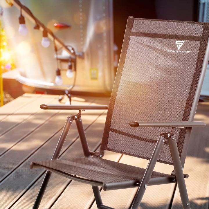 Produktbild Stahlwerk Campingstuhl 2er Set Gartenstuhl Klappstuhl Alustuhl Hochlehner