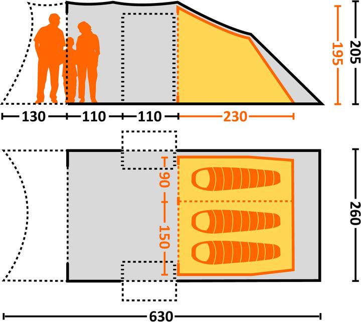 Produktbild Eureka! Palazzo BTC RS Tent (Tunnelzelt, 23 kg, 3 Personen)