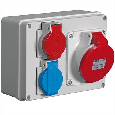 Produktbild EB Troller Kombi-Box CEE16/T25/T23 verdrahtet