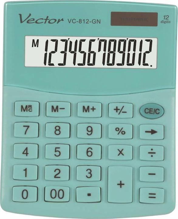 Produktbild Vector Kalkulatorius Smart 3724 KAV VC-812 GN (Batterien, Solarzellen)