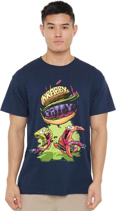 Immagine prodotto Spongebob Squarepants Krabby Patty From The Sky Maglietta Uomo (4XL)