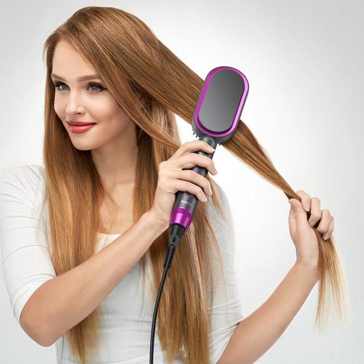 Actual product image Hoco Other electric straightening hair comb with digital display HP44 rose red (Straightening iron)