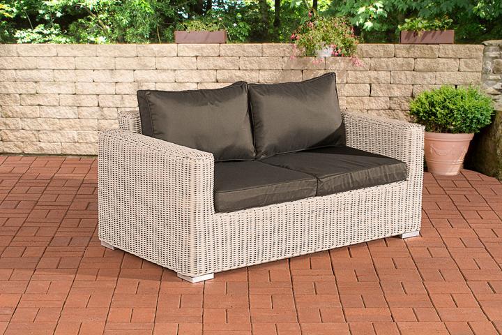 Image du produit CLP Canapé 2 places Bilbao / Madeira Anthracite, blanc perle