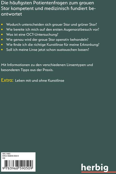 Immagine prodotto In der Sprechstunde: Grauer Star Erkennen - verstehen - behandeln (Tedesco, Carsten Grohmann, 2024)